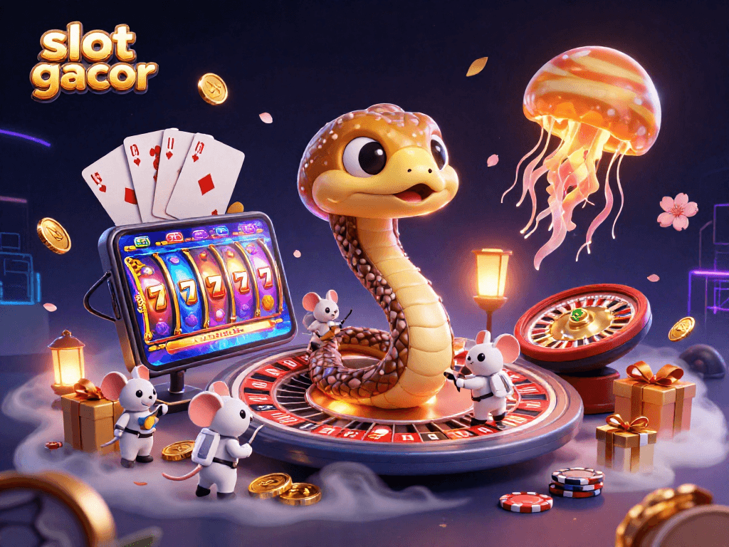 Experience the excitement of slot gacor gaming with a cosmic theme featuring a Saturn snake and astronaut mice!