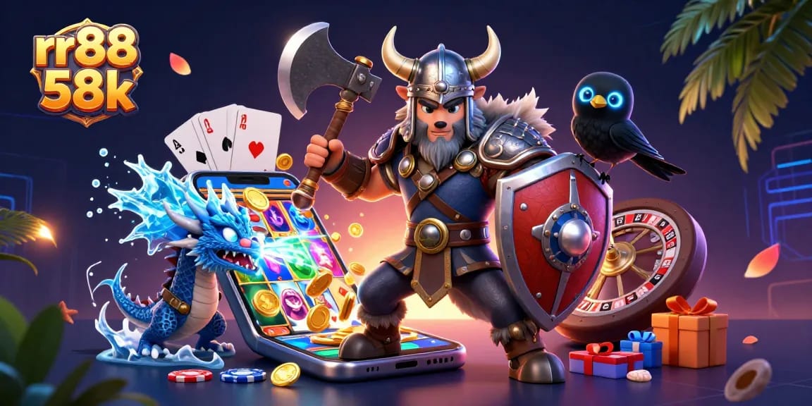 Experience thrilling casino excitement with rr88 58k, featuring dynamic slot games and vibrant characters.