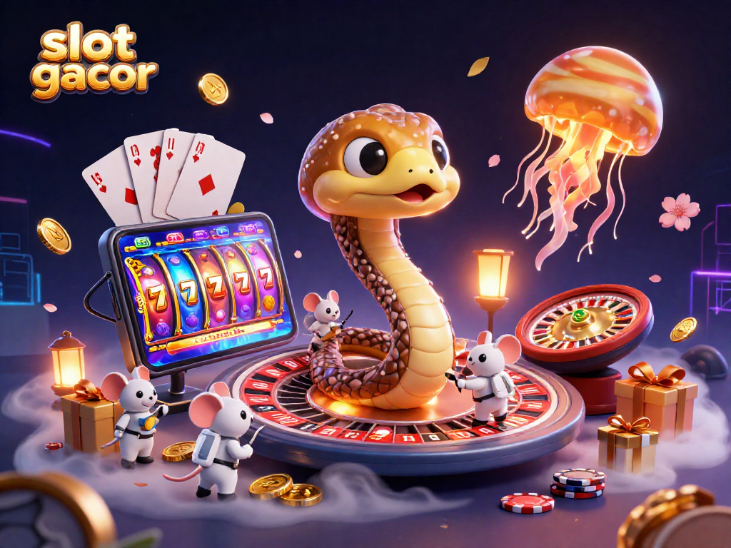 Experience the excitement of slot gacor gaming with a cosmic theme featuring a Saturn snake and astronaut mice!