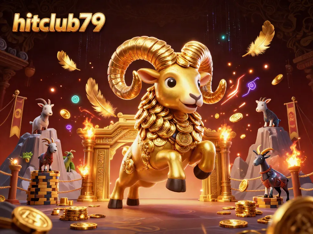 Experience exhilarating bets at hitclub79 as the golden ram charges through a vibrant casino scene.