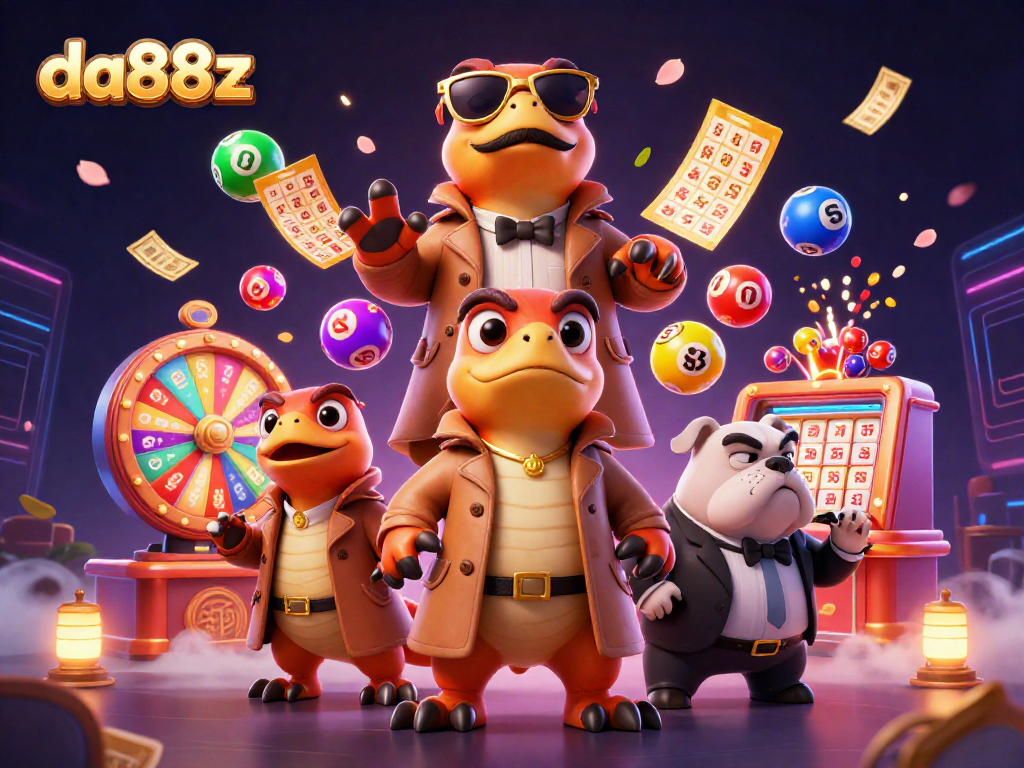 Experience excitement at da88z with cartoon raptors trying to sneak into a VIP casino lounge.
