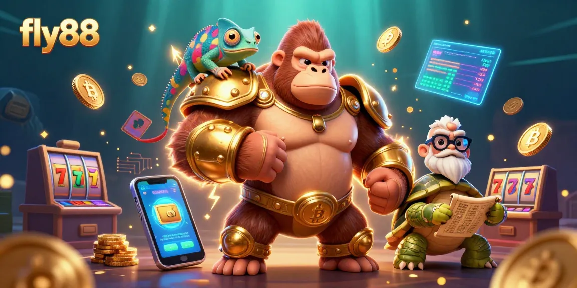 Experience thrilling action in fly88's vibrant casino scene with exotic characters and glowing game elements.