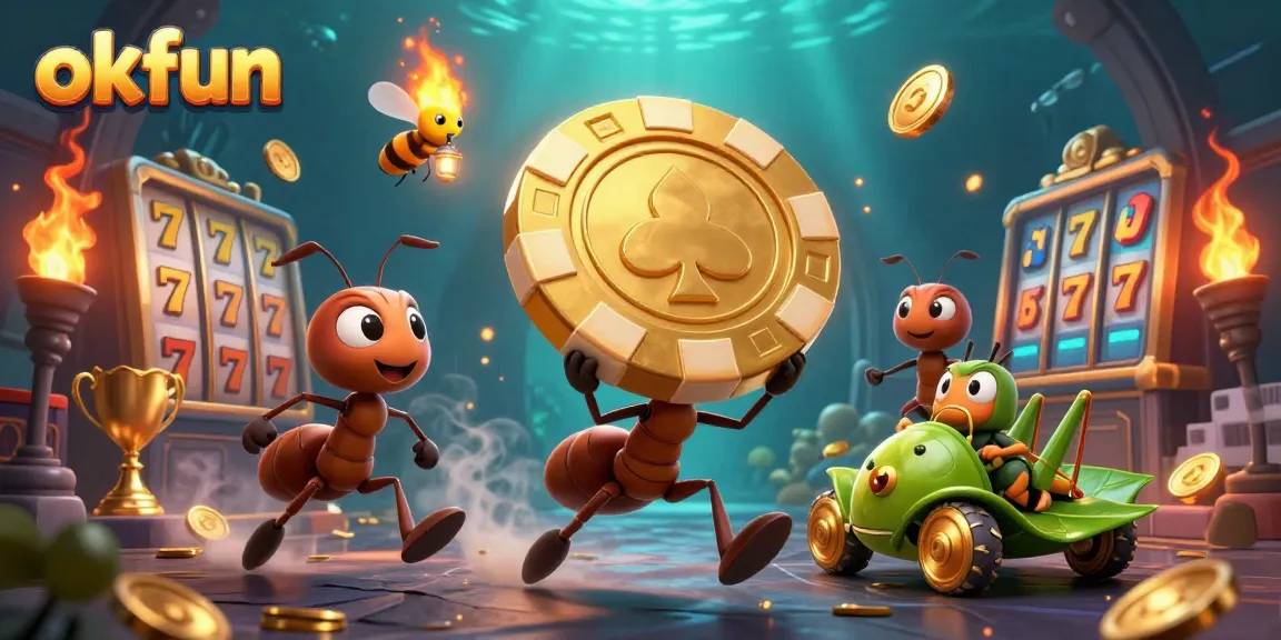 Experience the excitement of okfun with thrilling every detail in this 3D casino heist illustration.