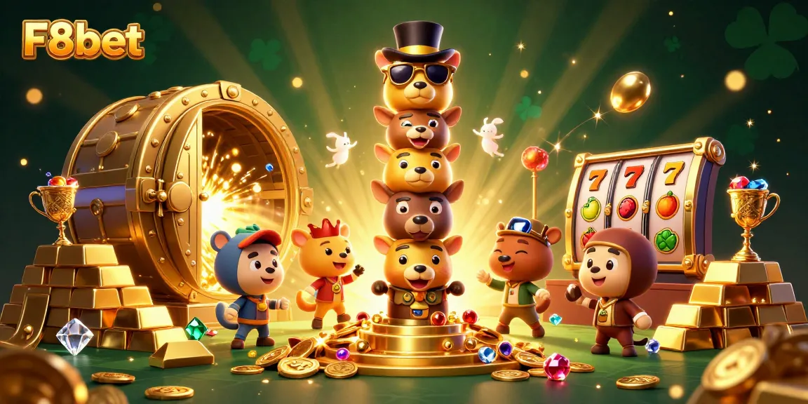 Experience exciting gameplay at F8bet with vibrant slot reels and dynamic casino elements.