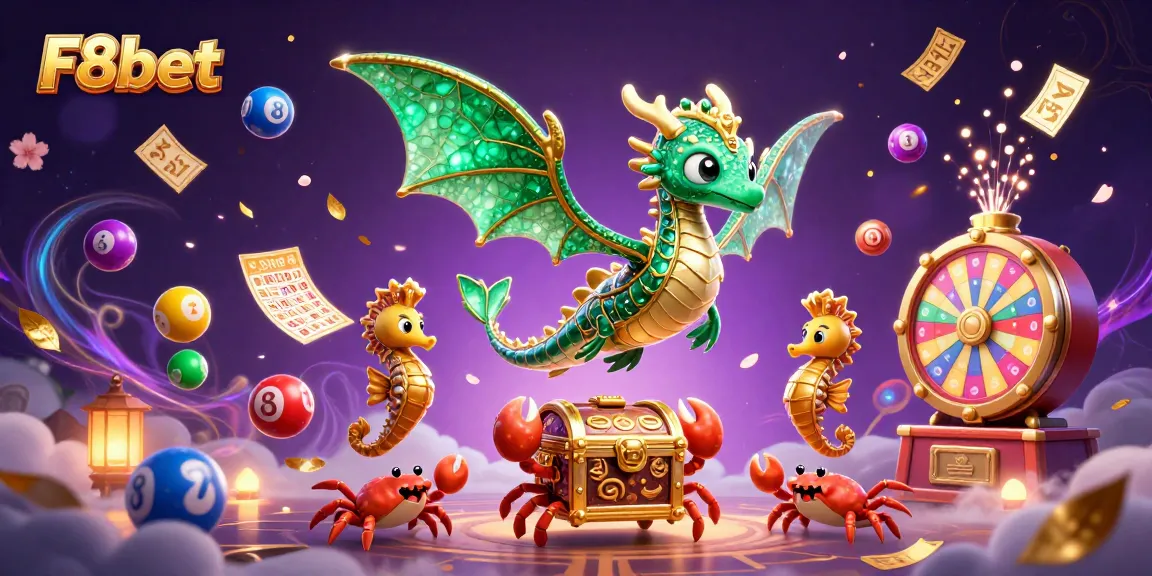 Win big with F8bet's captivating lottery scene featuring vibrant elements and dynamic action.